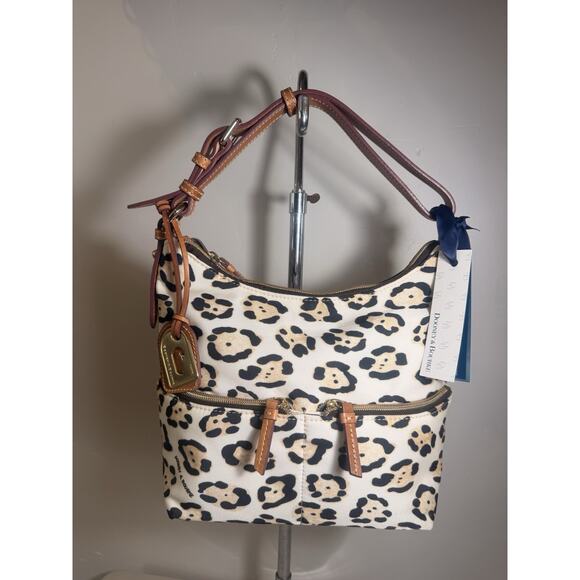 NWT Rare Dooney & Bourke Leopard Print Small Zipper Pocket Satchel - Picture 2 of 16